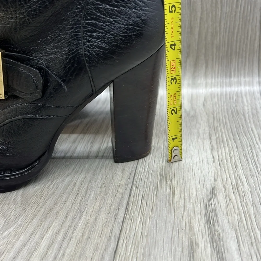 Tory Burch Jaden Strap Buckle Stack Heel Boots